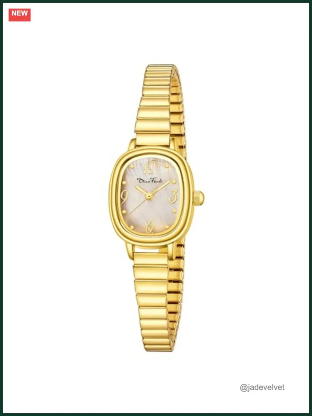 Petite Women's Easy Reader Analog Watch Rectangular Stainless Steel Expansion